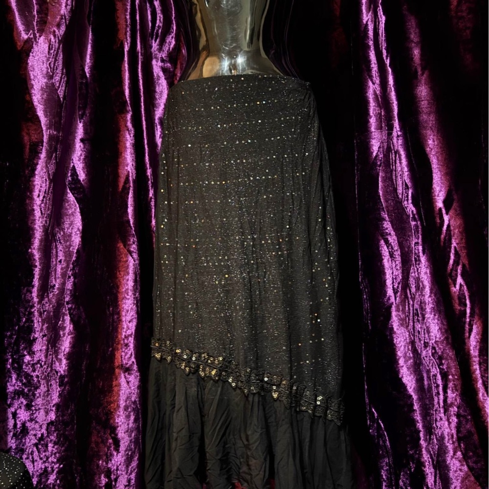 Elegant Black Sequin Women's Skirt